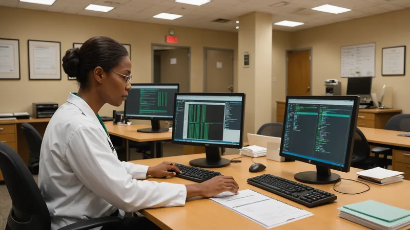 Care coordinator at a desk working through a patient outreach checklist
