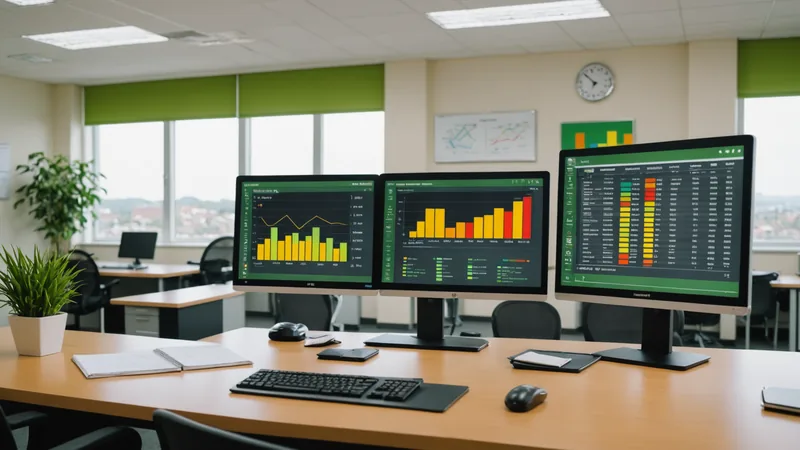 Healthcare administrator reviewing VBC performance metrics on a monitor